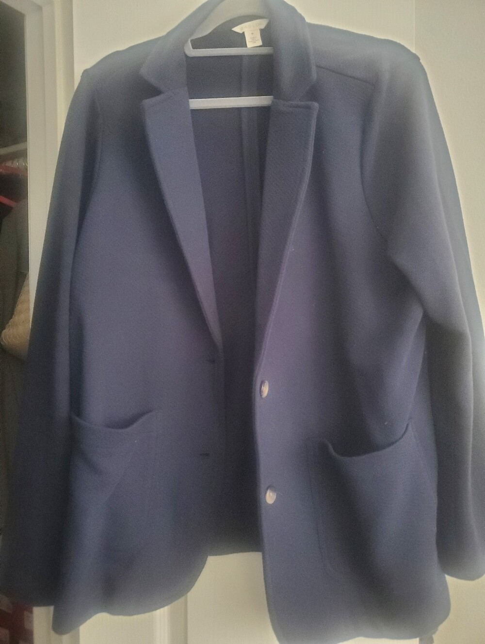 Navy Womens Single-Breasted Blazer - Caslon